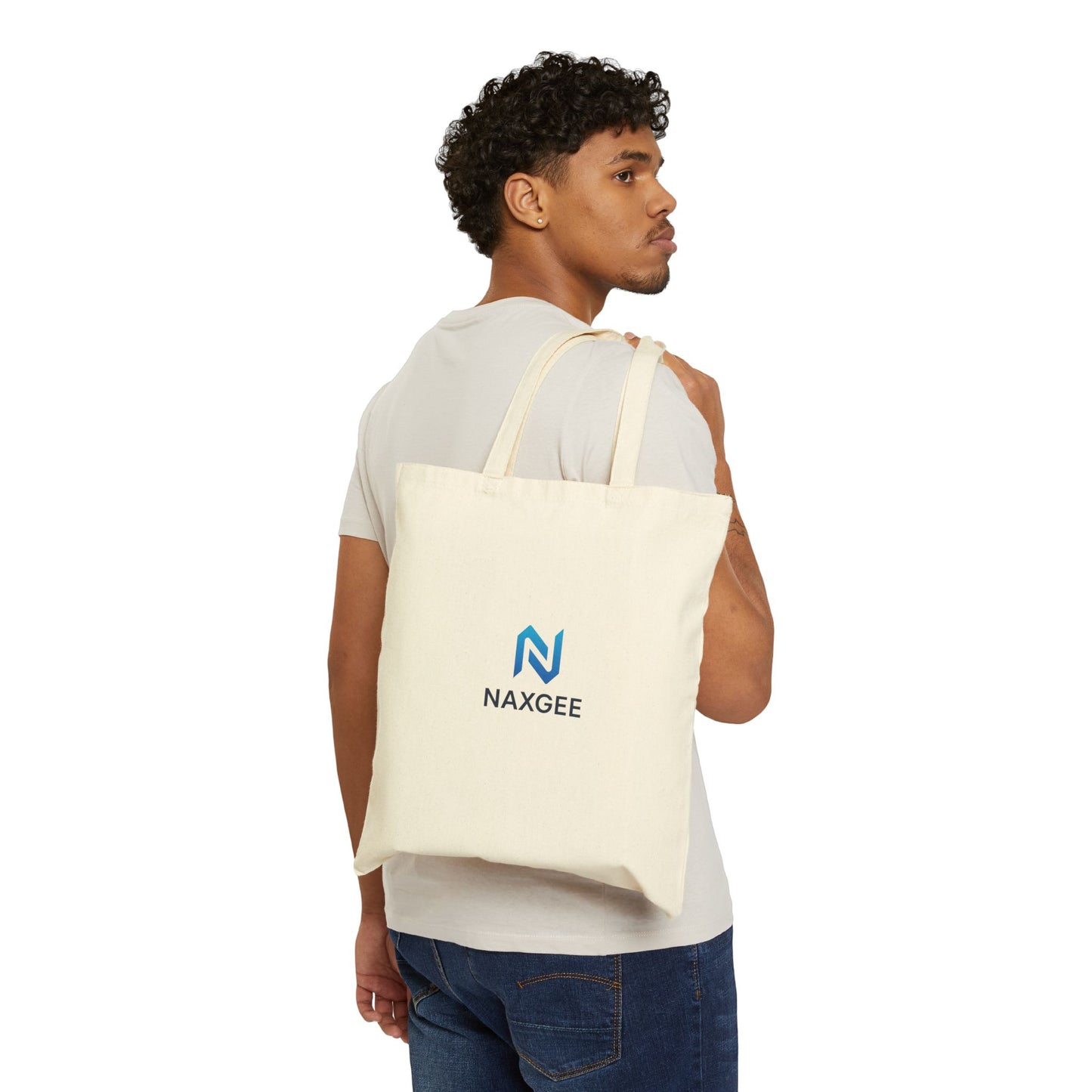 NaxGee Logo Cotton Canvas Tote Bag — Eco-Friendly Everyday Market & Work Tote